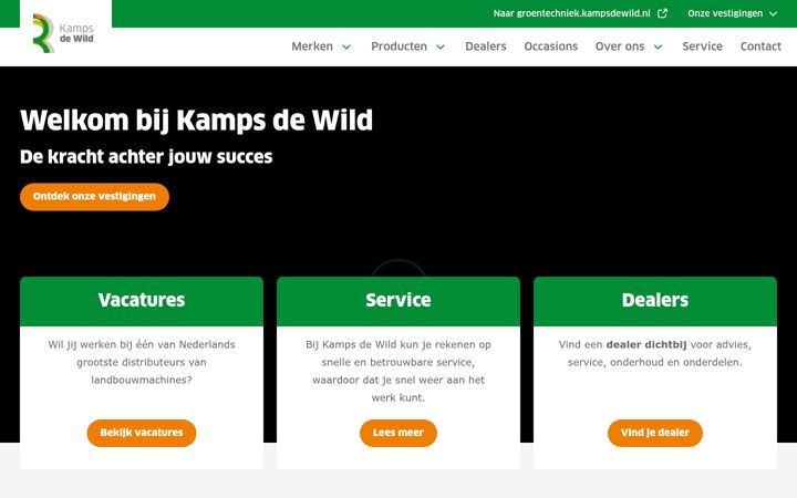 Screenshot of kampsdewild.nl