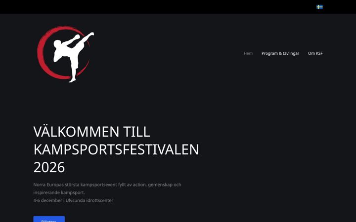 Screenshot of kampsportsfestivalen.se