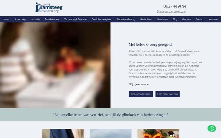 Screenshot of kamsteeguitvaartzorg.nl