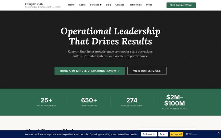 Screenshot of kamyarshah.com
