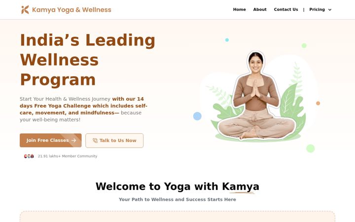 Ekrano kopija kamyawellness.com