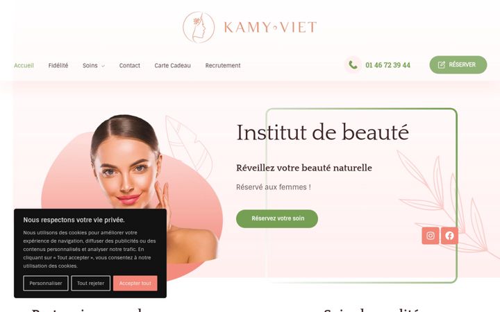 Screenshot of kamyvietbeaute.fr