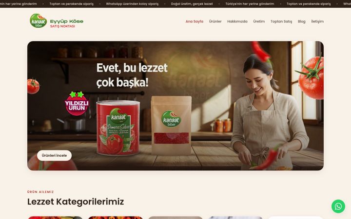 Screenshot of kanaatbiber.com