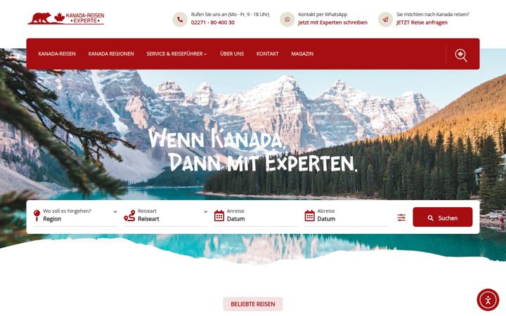 Screenshot of kanada-reisen-experte.de
