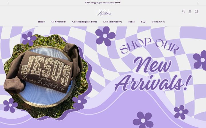 Screenshot of kanakreations.com