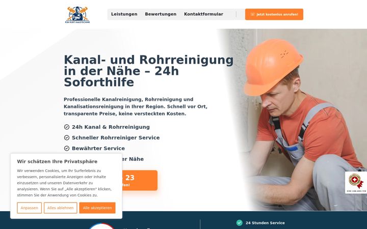 Screenshot of kanal-rohrreinigung-service.ch