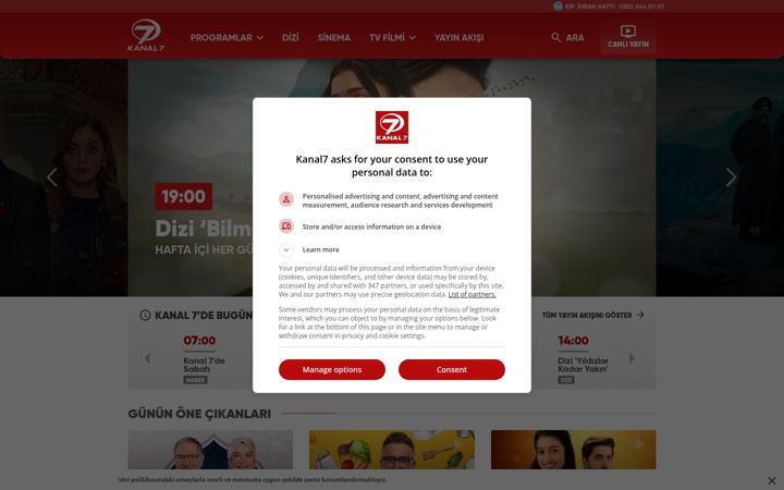 Screenshot of kanal7.com