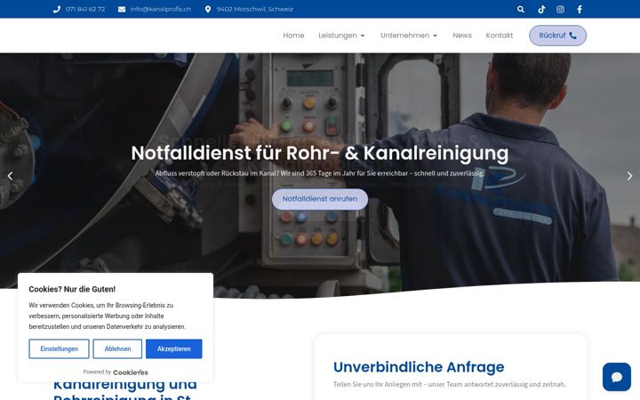 Screenshot of kanalprofis.ch
