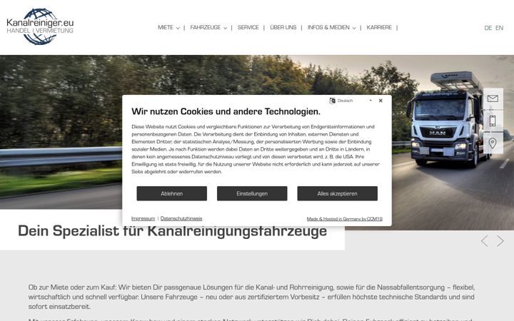 Screenshot of kanalreiniger.eu