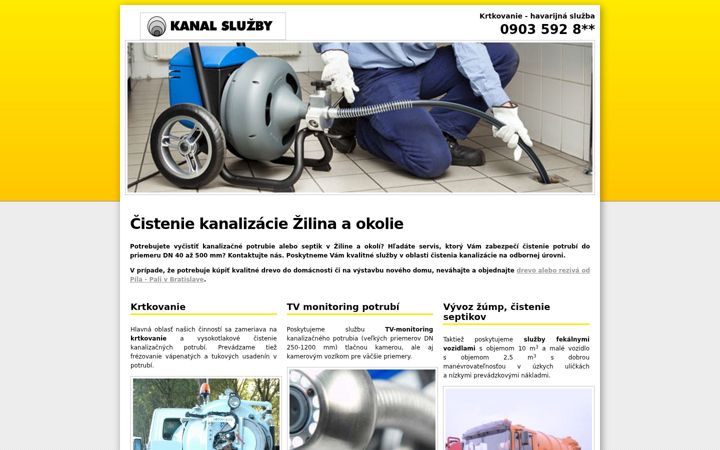 Screenshot of kanalsluzby.sk