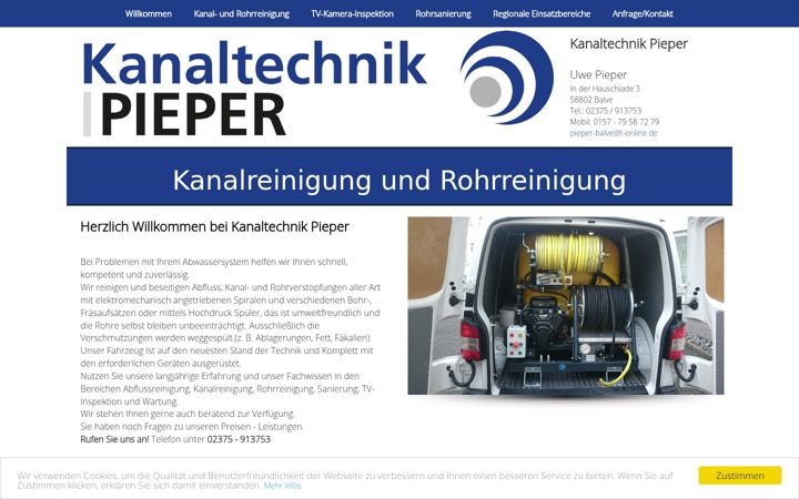 Screenshot of kanaltechnik-pieper.de
