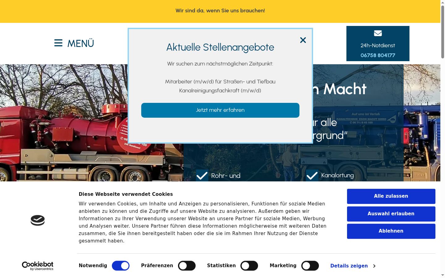 Screenshot of the consent banner shown before any interaction