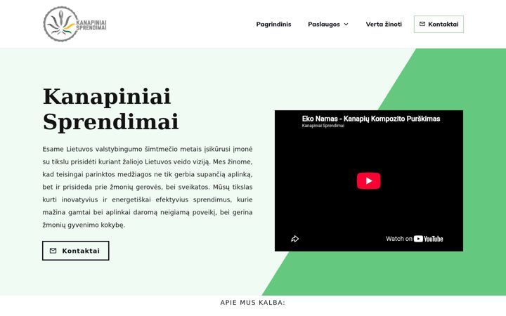 Snímek obrazovky kanapiniaisprendimai.lt