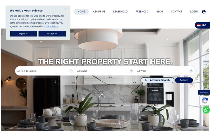 Screenshot of kanarealtybali.com