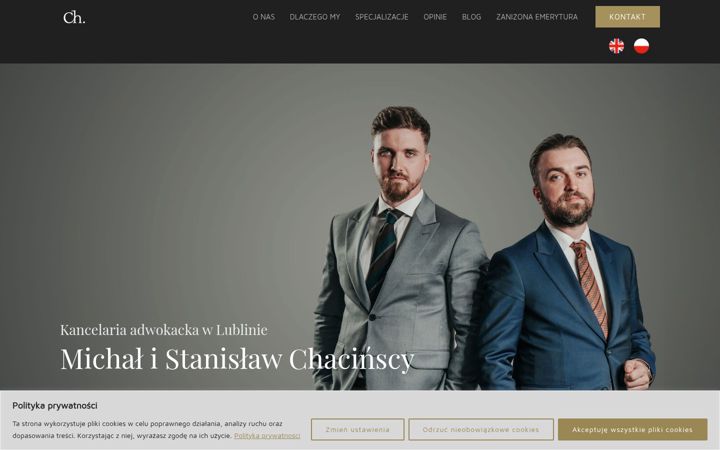 Screenshot of kancelaria-chacinscy.pl