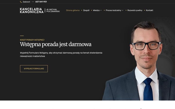 Screenshot of kancelaria-kanoniczna.com
