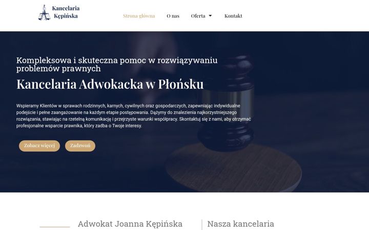 Screenshot of kancelaria-kepinska.pl