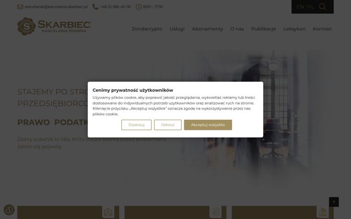 Screenshot of kancelaria-skarbiec.pl