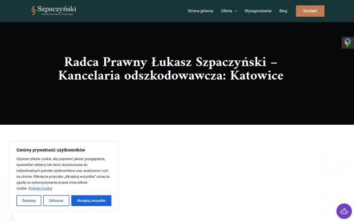 Screenshot of kancelaria-szpaczynski.eu