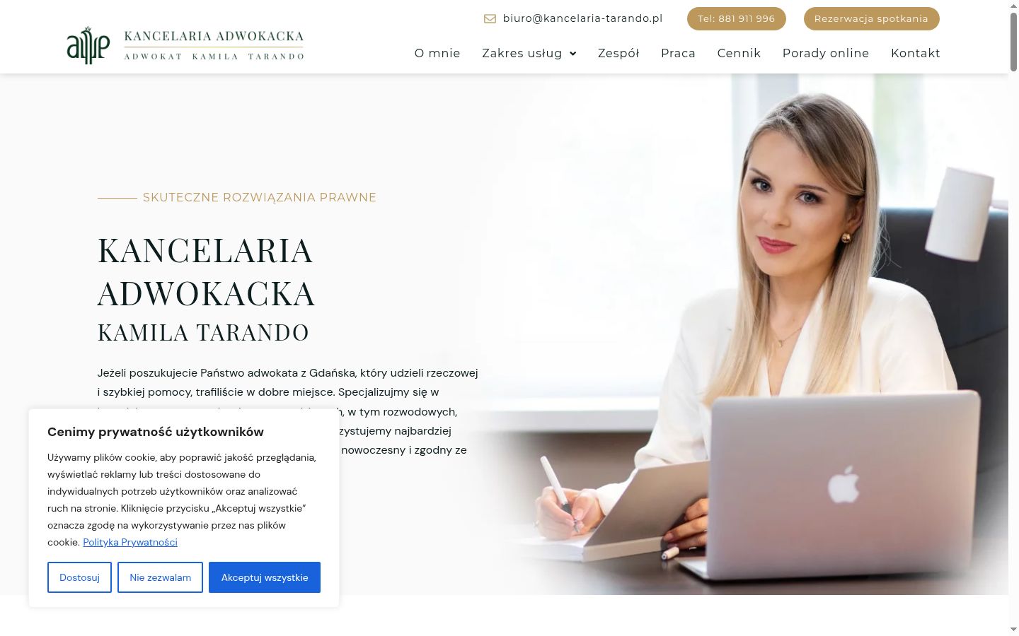 Screenshot del banner di consenso mostrato prima di qualsiasi interazione