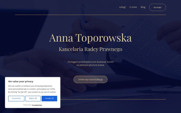Screenshot of kancelaria-toporowska.pl
