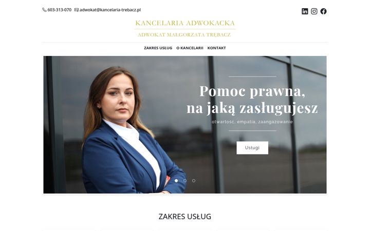Screenshot of kancelaria-trebacz.pl