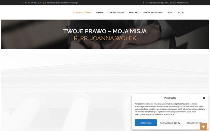 Screenshot of kancelaria-wolek.pl