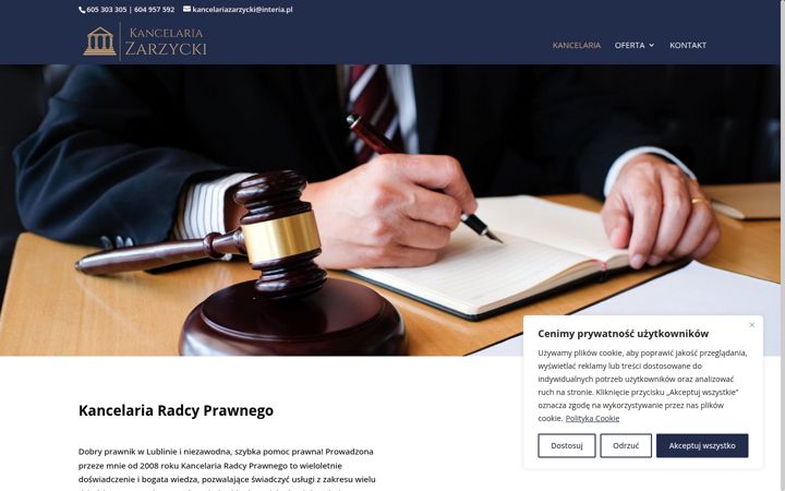 Screenshot of kancelaria-zarzycki.pl