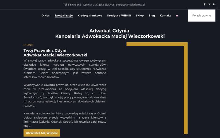 Screenshot stránky kancelariamw.pl