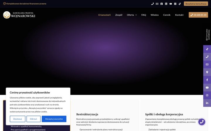 Screenshot of kancelariawojnarowski.pl
