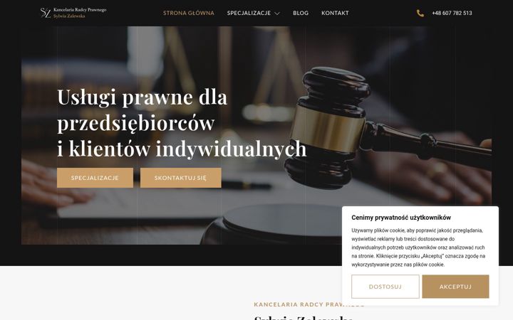 Screenshot of kancelariazalewska.com.pl