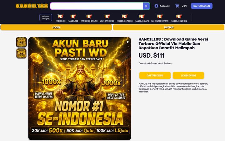 Screenshot of kancil188.net