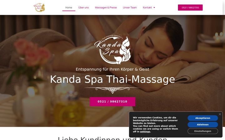 Screenshot of kandaspa.de