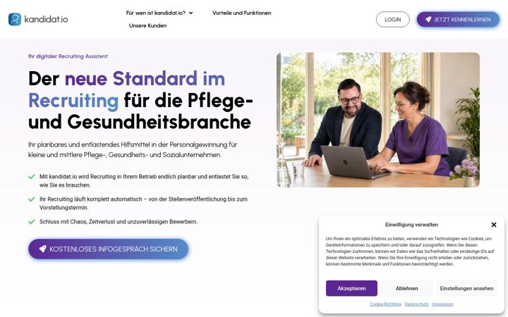 Posnetek zaslona kandidat.io