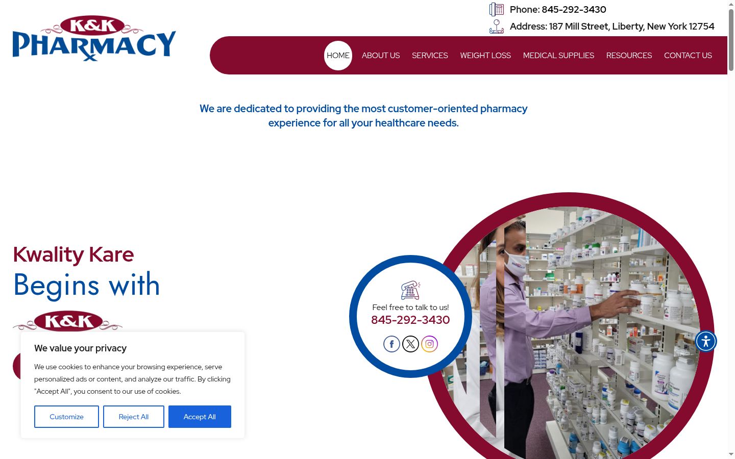 Screenshot del banner di consenso mostrato prima di qualsiasi interazione