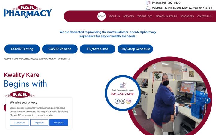 Screenshot of kandkrx.com