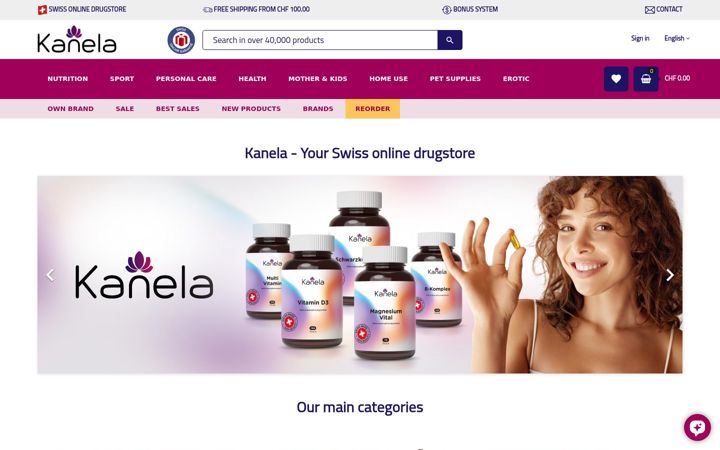 Screenshot of kanela.ch