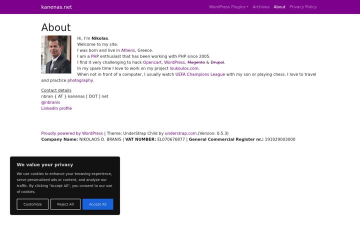 Screenshot of kanenas.net