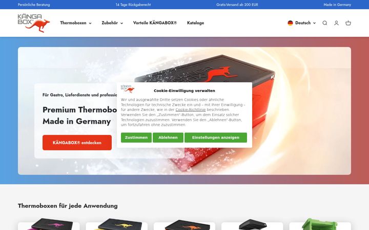 Screenshot of kangabox.de