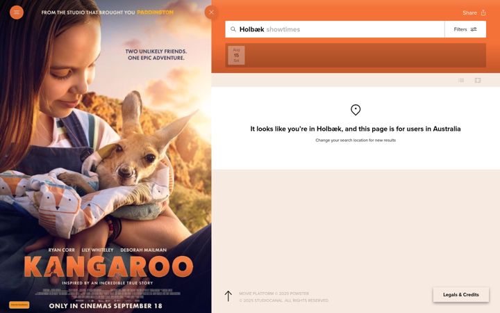 Screenshot of kangaroomovie.com.au