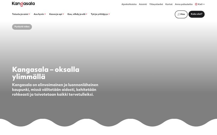 Screenshot of kangasala.fi