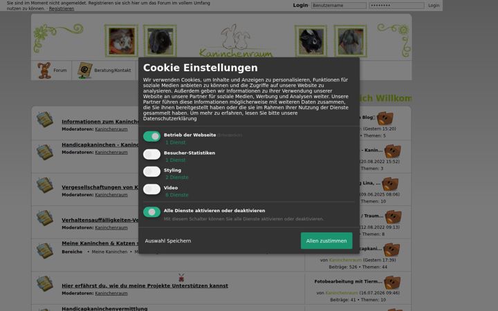 Screenshot of kaninchenraum.de