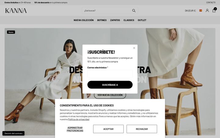 Screenshot of kannashoes.com