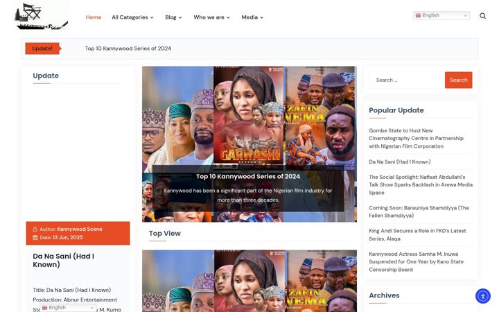 Screenshot of kannywoodscene.com