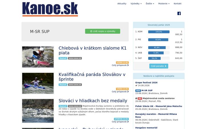 Screenshot of kanoe.sk