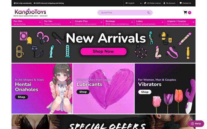 Screenshot von kanojotoys.com