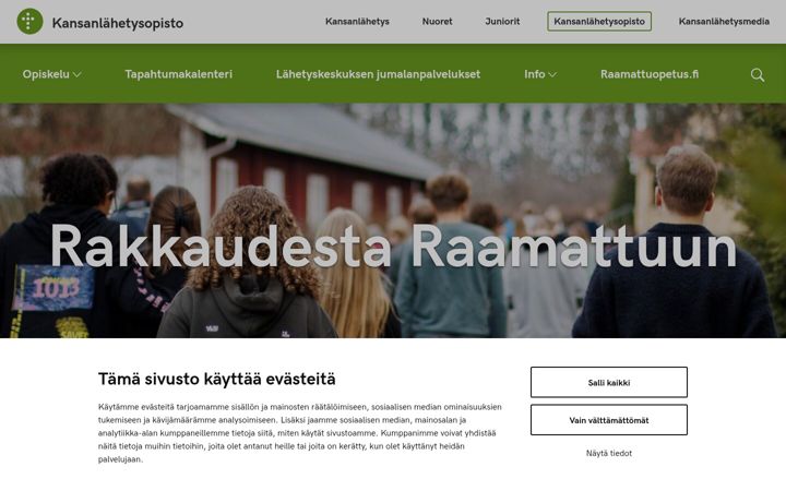 Zrzut ekranu kansanlahetysopisto.fi