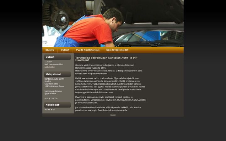 Screenshot of kantolanautojamphuolto.net