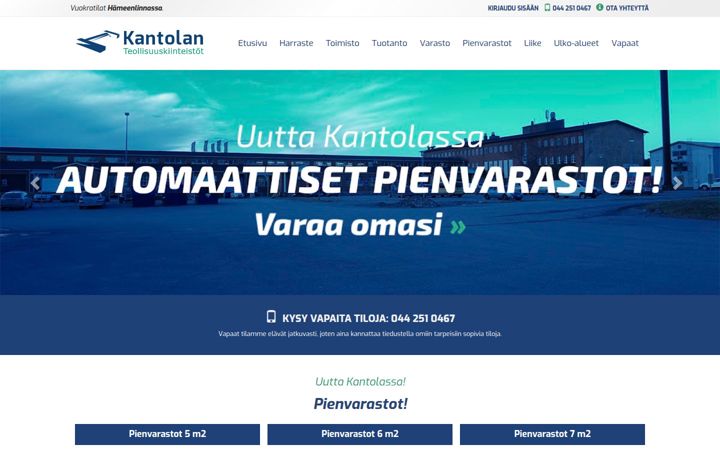 Skjermbilde av kantolanteollisuuskiinteistot.fi