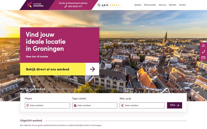 Screenshot of kantoor-groningen.nl